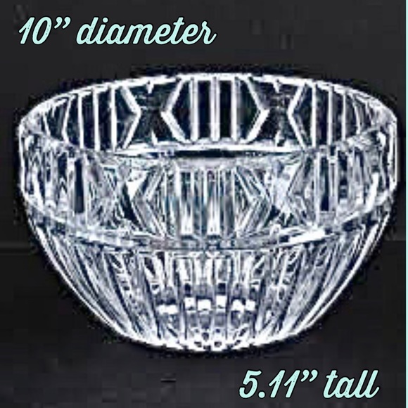 TIFFANY & CO. CRYSTAL ATLAS BOWL 10” ROUND 5.11 HIGH ROMAN NUMERAL PATTERN - Picture 3 of 8